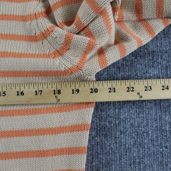 Demylee Sweater Womens XS Leigh Stripe Tan Orange Striped Pullover Knit Preppy - Picture 9 of 10